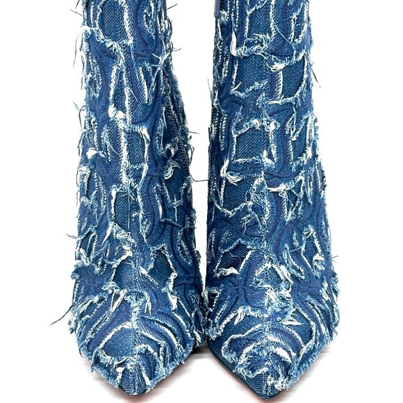 Christian Louboutin SO KATE BOOTY 100 Denim Ankle Bootie Boots Heels - Picture 7 of 16